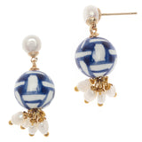 PAINTED STONE SHORT DROP EARRINGS