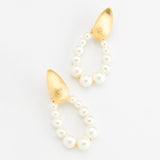 TEARDROP PEARL GOLD EARRINGS