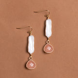 NUDE PEARL DROP EARRINGS