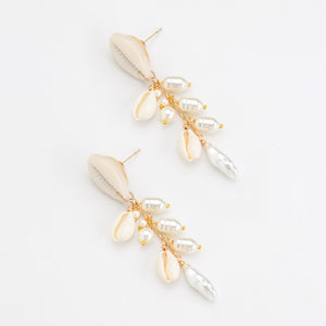 WHITE PUCCA SHELL DROP EARRINGS