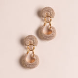 PEACH GOLD STUDDED EARRINGS