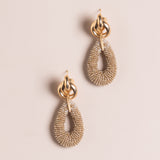GOLDEN BEAD TWIST EARRINGS