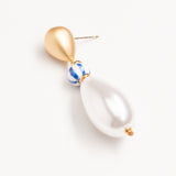 CHUNKY WHITE PEARL DROP EARRINGS