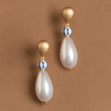 CHUNKY WHITE PEARL DROP EARRINGS