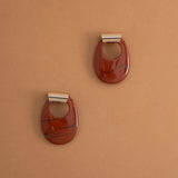 REDDISH BROWN GEOMETRICAL EARRINGS [FW24]