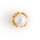 WHITE FLOWER PEARL STUD EARRINGS