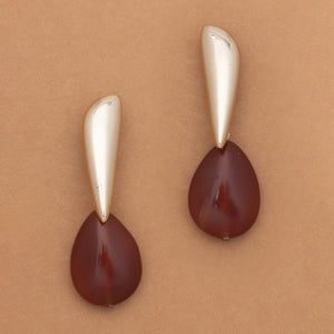 RUTILATED AGATE GOLD DROP EARRINGS