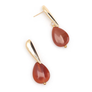 RUTILATED AGATE GOLD DROP EARRINGS
