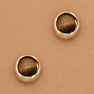 TIGER EYE STUD EARRINGS