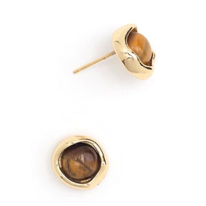 TIGER EYE STUD EARRINGS