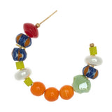 BRIGHT ORANGE MIXE CHUNKY HOOP EARRINGS