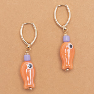 ORANGE FISH DROP EARRINGS