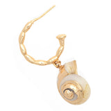 GOLD SHELL C HOOK EARRINGS