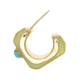 TURQUOISE GREEN RESIN EARRINGS