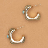 TURQUOISE GREEN RESIN EARRINGS