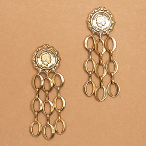 SUNBURST GOLD CHAIN EARRINGS