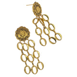 SUNBURST GOLD CHAIN EARRINGS