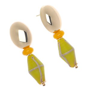 INDIAN BEADS WITH BRASS EARRINGS