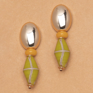 INDIAN BEADS WITH BRASS EARRINGS