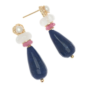 BULE LOTUS SPIRIT DROP EARRINGS (PRE ORDER 30 DAY)
