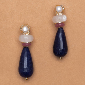 BULE LOTUS SPIRIT DROP EARRINGS (PRE ORDER 30 DAY)