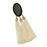 MIDNIGHT ONYX IVORY TASSEL EARRINGS (PRE-ORDER TAKES 30 DAYS)
