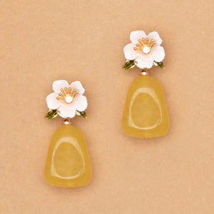 YELLOW AGATE BLOOM EARRINGS (PRE-ORDER TAKES 15 DAYS) (Copy)