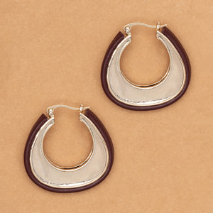 BROWN LEATHER ROPE EARRINGS (PRE-ORDER TAKES 15 DAYS)