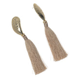 GOLD MEJILLÓN BEIGE TASSEL EARRINGS  (PRE-ORDER TAKES 15 DAYS)