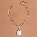 MOONSTONE GOLD LINK NECKLACE