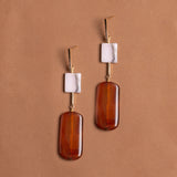 PEACH PEARL DROP EARRINGS