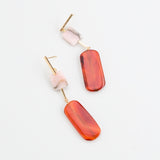 PEACH PEARL DROP EARRINGS