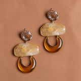 CREAM GEMSTONE DROP EARRINGS