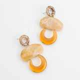 CREAM GEMSTONE DROP EARRINGS