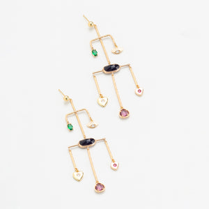 SILVER BALL CLEAR CRYSTAL NECKLACE