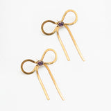 GOLS CHAIN BOW  EARRINGS