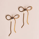 GOLS CHAIN BOW  EARRINGS