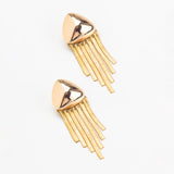 GOLD SNAKE CHAIN FRINGE  EARRINGS