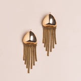 GOLD SNAKE CHAIN FRINGE  EARRINGS