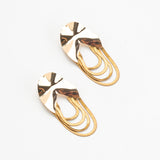 GOLD SNAKE CHAIN STATEMENT  EARRINGS