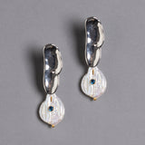 WHITE PEARL RHODIUM EARRINGS