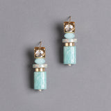 GREEN STONE DROP EARRINGS