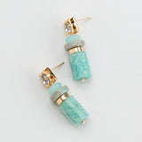 GREEN STONE DROP EARRINGS