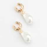 PEARL DROP HUGGIES EARRINGS