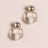GOLDEN BALL CRYSTAL FASHION EARRINGS