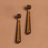 TIGER EYE ELONGATED DROP EARRINGS