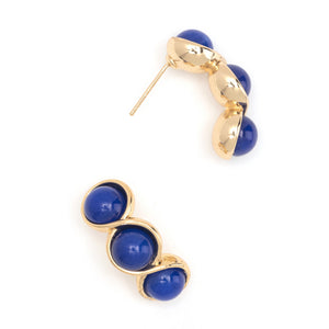 TRIPLE LAPIS EARRINGS