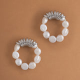 SILVER PEARL GOLD EARRINGS