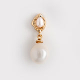 WHITE PEARL GOLD DROP EARRINGS