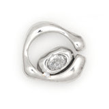 RHODIUM BEZEL SMALL EARRINGS